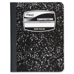 Composition Book, Wide Ruled, 100 Sheets, 7-1/2x9-3/4, Black O918