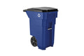 Blue Wheeled Square HDPE Trash Can, 50 Gallons F512