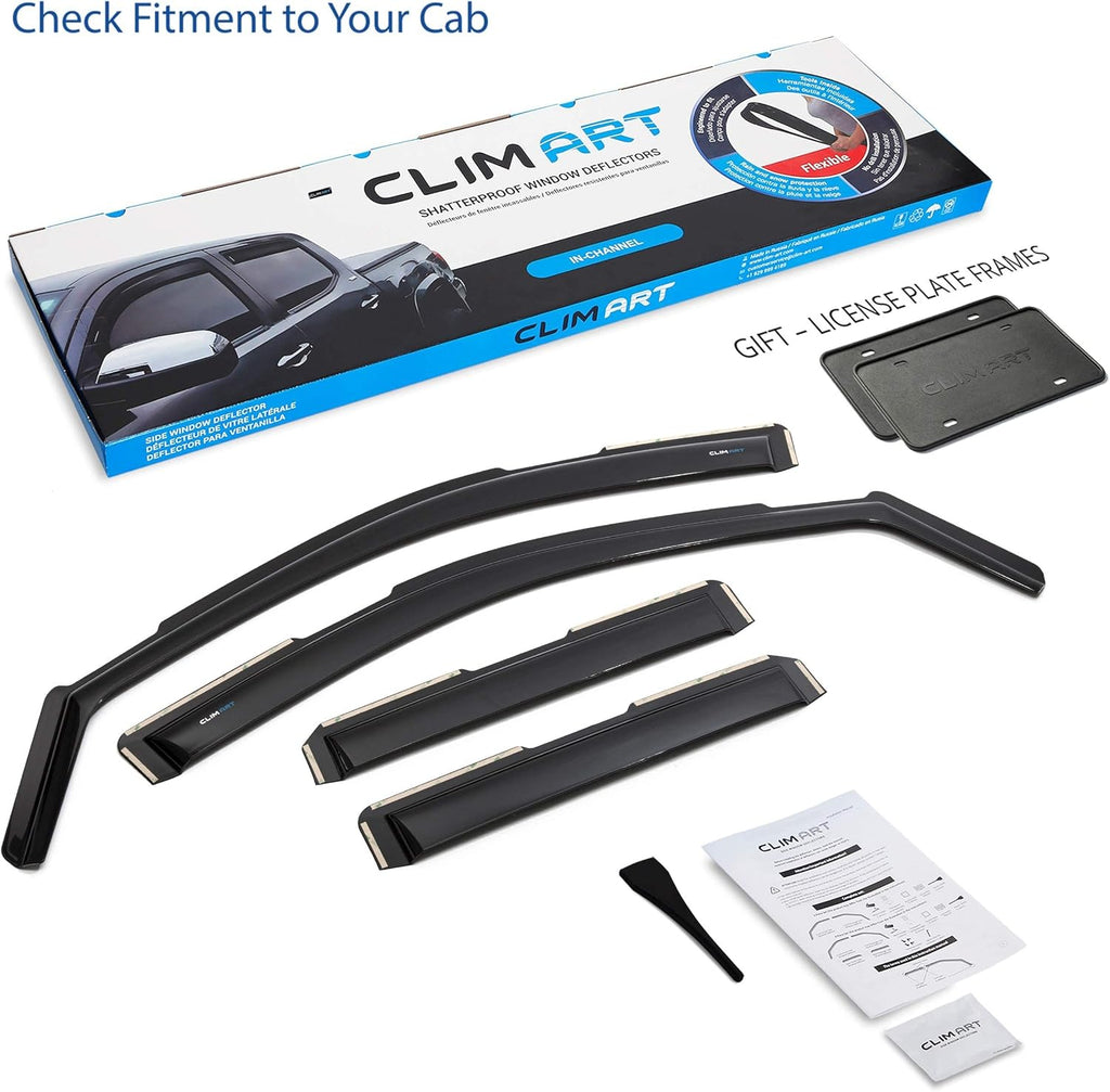 4 pcs in-Channel Rain Guards for Chevrolet Silverado/GMC Sierra 1500 Double Cab W376