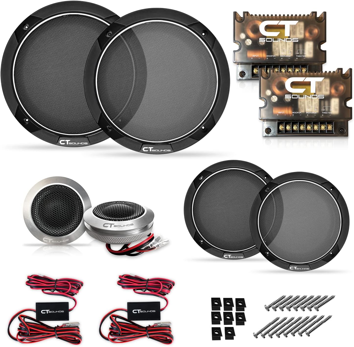 6.5” 500 Watt 3-Way Component Car Speaker Set J381588