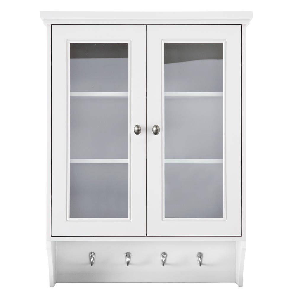 White Wall Cabinet with Glass Door S9219