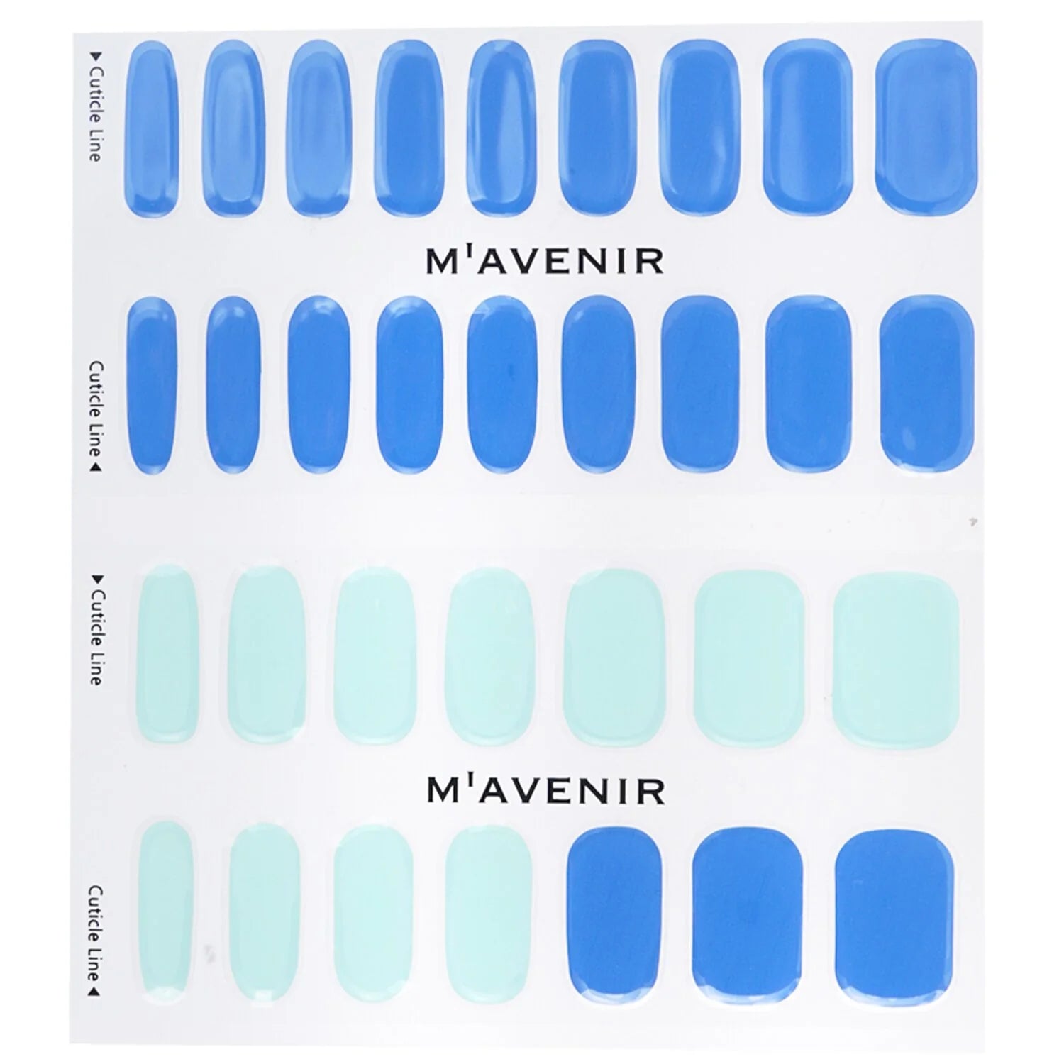 Blue Leaf Nail Sticker 32pcs Z709