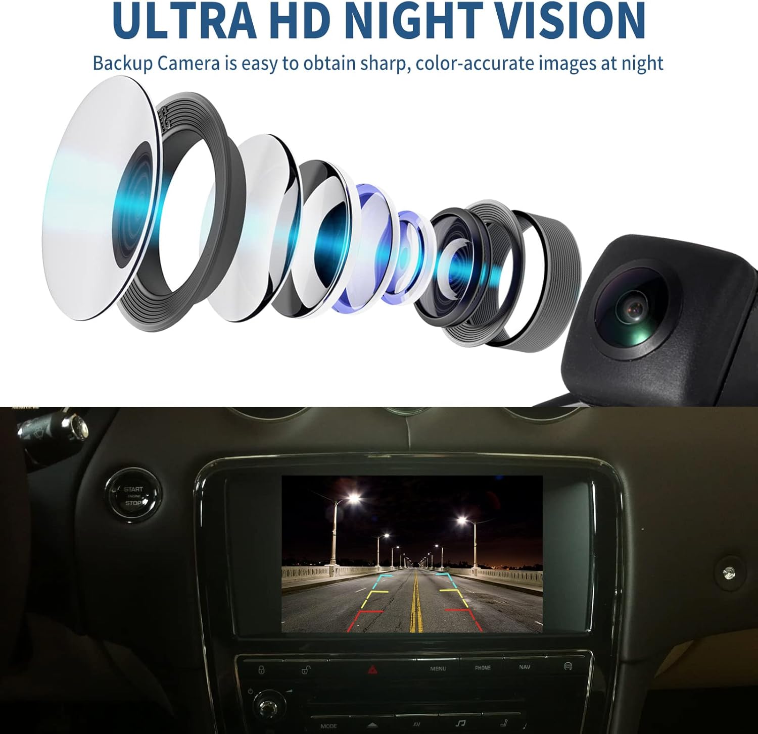 Rear View Backup Camera for 2014-2017 Honda Accord Sedan, Pack of 2 M331