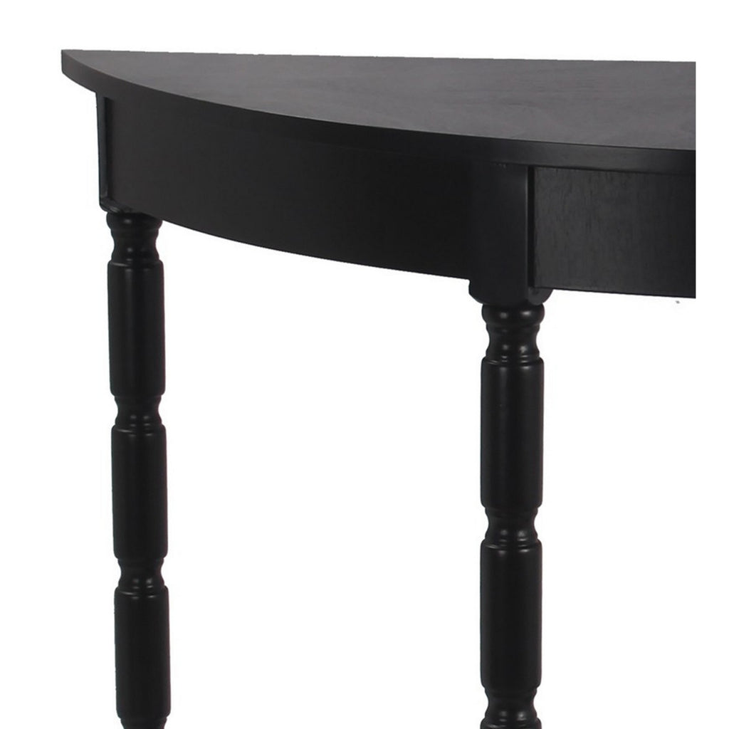 Gray Wooden Console Table with Open Shelf and Turned Legs H5277