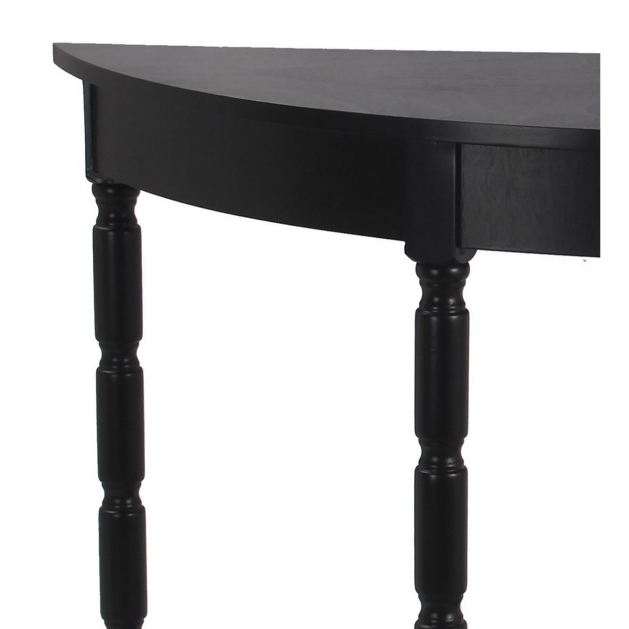 Gray Wooden Console Table with Open Shelf and Turned Legs H5277