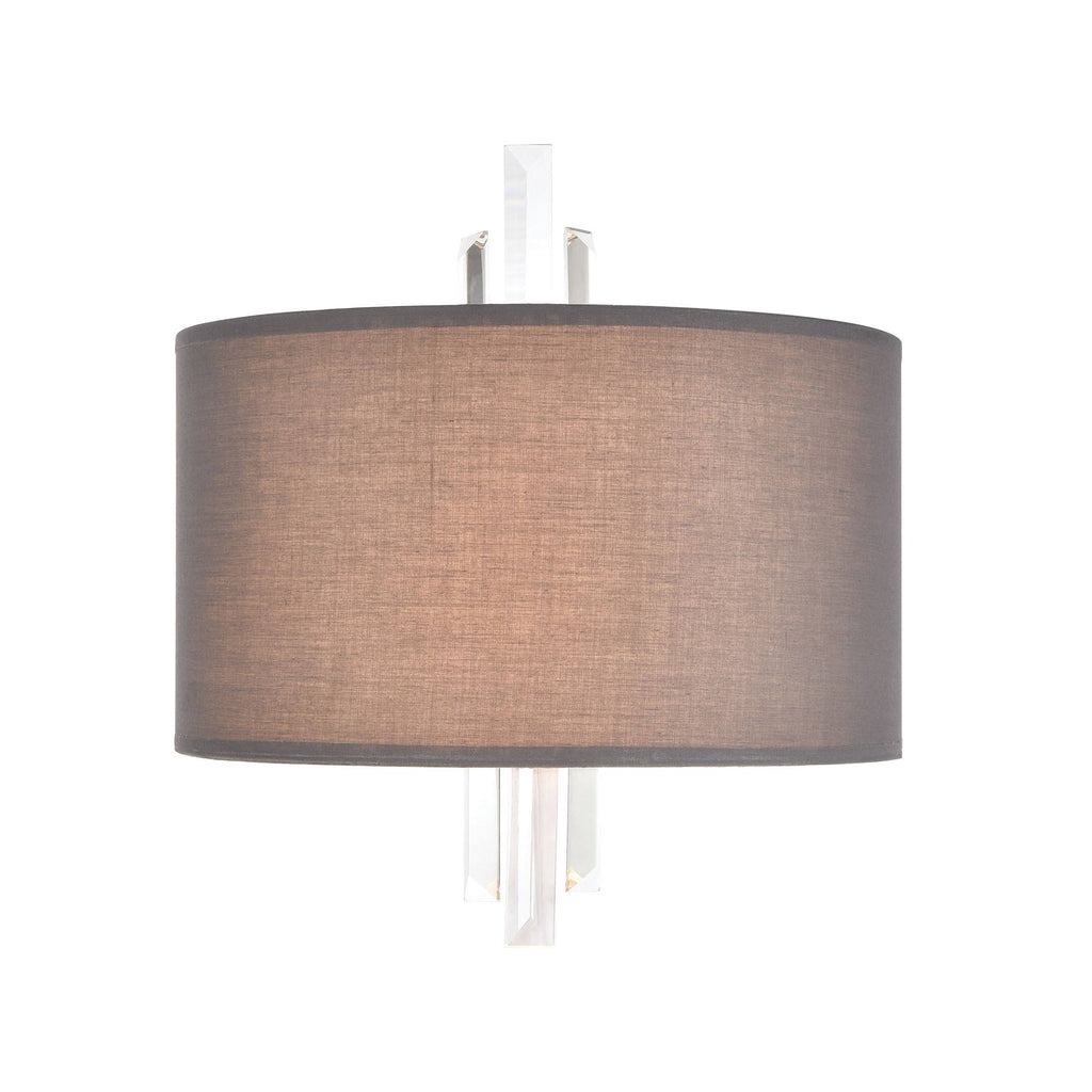 2-Light Sconce in Satin Nickel with Graphite Fabric H390