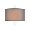 2-Light Sconce in Satin Nickel with Graphite Fabric H390