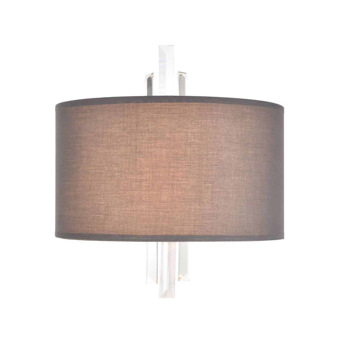 2-Light Sconce in Satin Nickel with Graphite Fabric H390