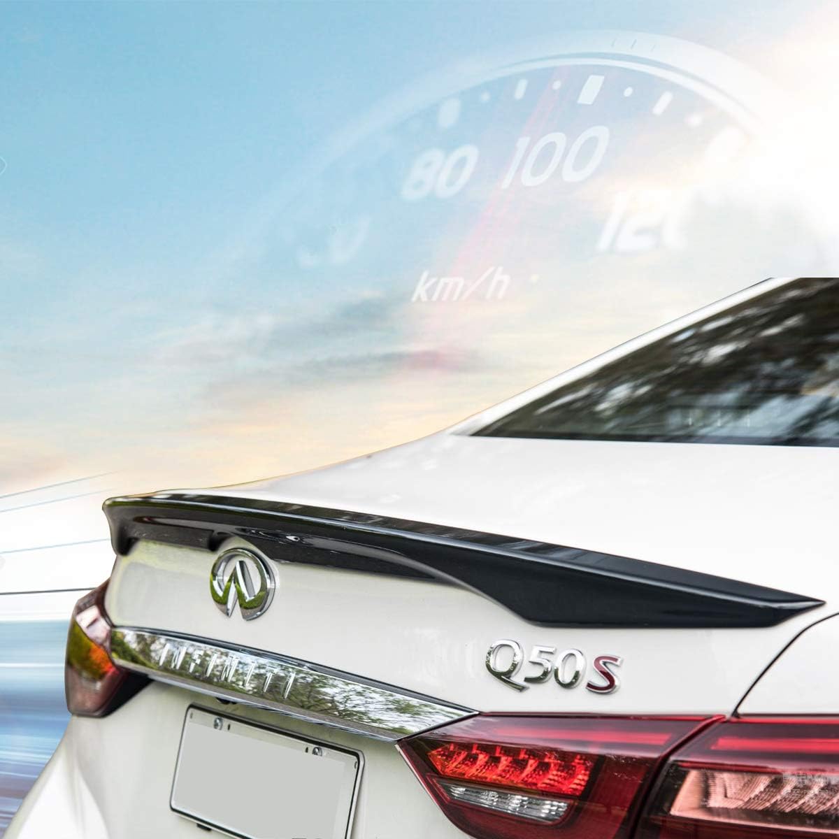 Painted Glossy Black Rear Trunk Spoiler Wing X1839
