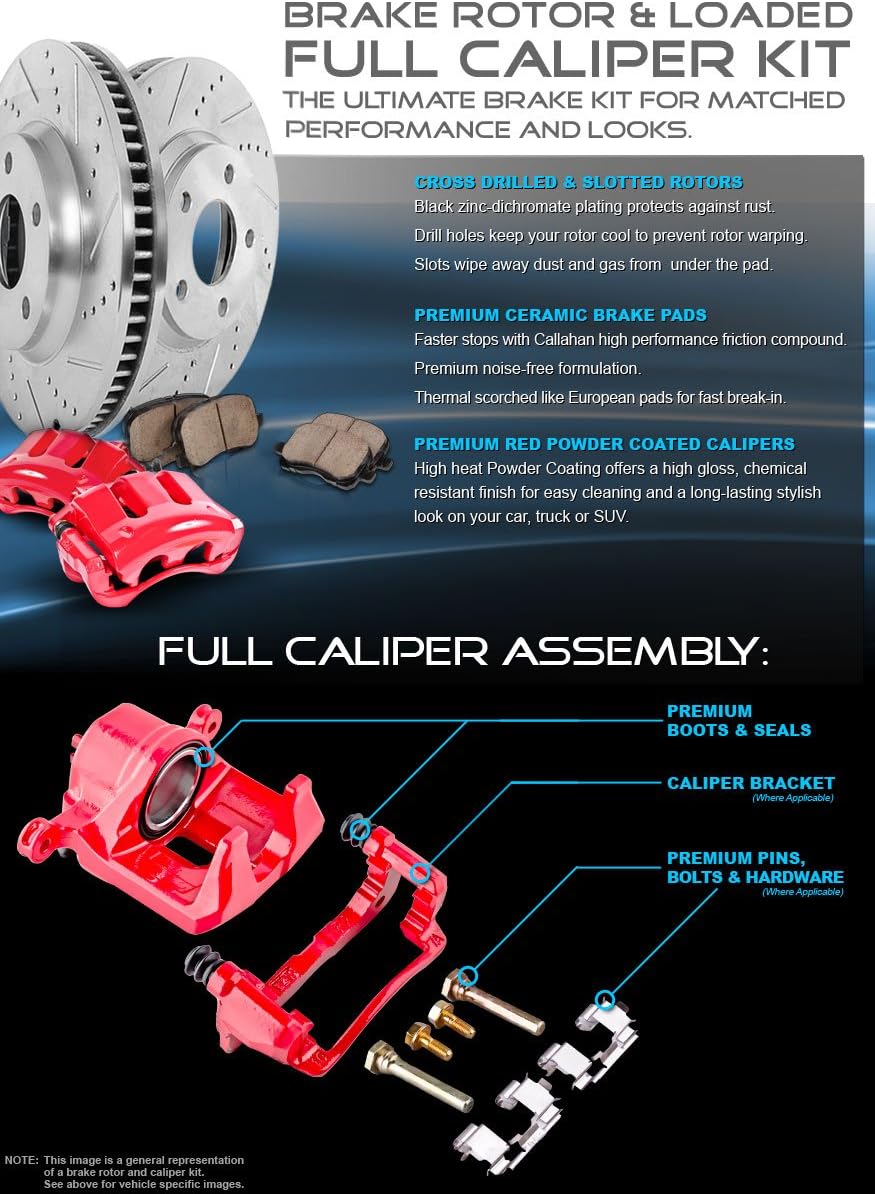 5 Lug Brake Rotors + Ceramic Brake Pads + Clips Y286749