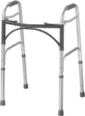 Deluxe 2-Button Folding Walker, Silver Pack of 2 N544
