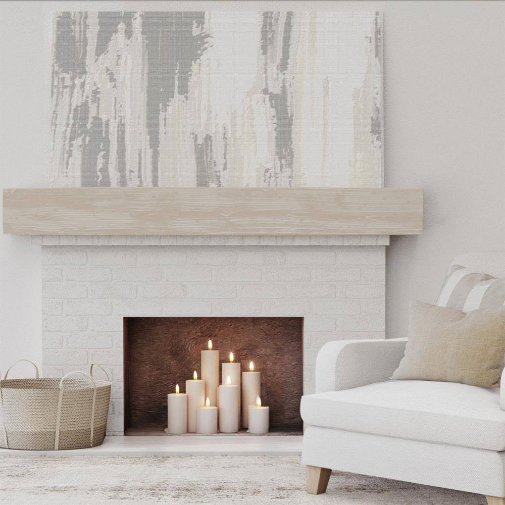 White Washed Faux Wood Fireplace Mantel V5649