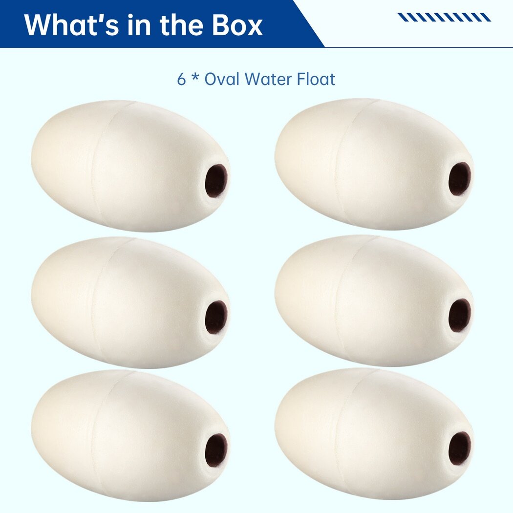 6 PCS Rope Float, 0.7” Hole, 3.5” x 5.5” Oval Water Float Y4588