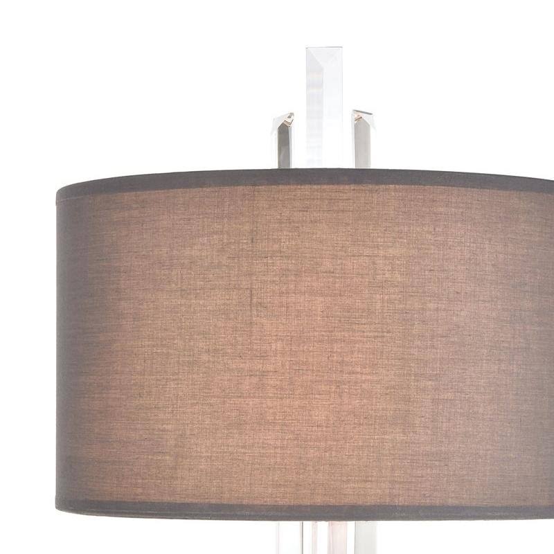 2-Light Sconce in Satin Nickel with Graphite Fabric H390