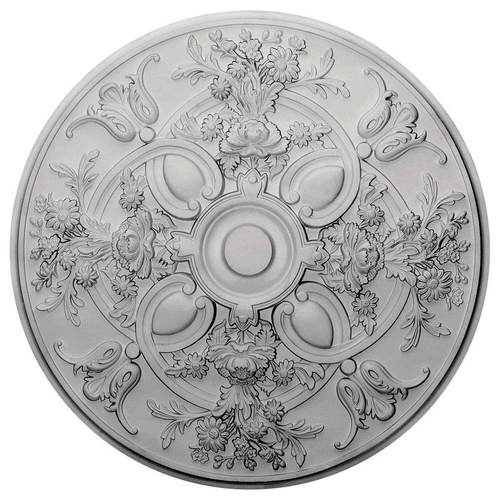 31 1/4x22OD x 2 1/4x22P Hand-Painted Pewter Ceiling Medallion Y256
