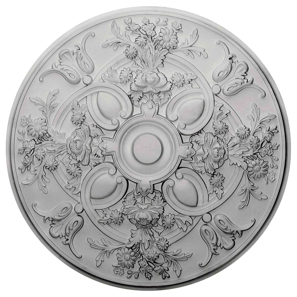 31 1/4x22OD x 2 1/4x22P Hand-Painted Pewter Ceiling Medallion Y256