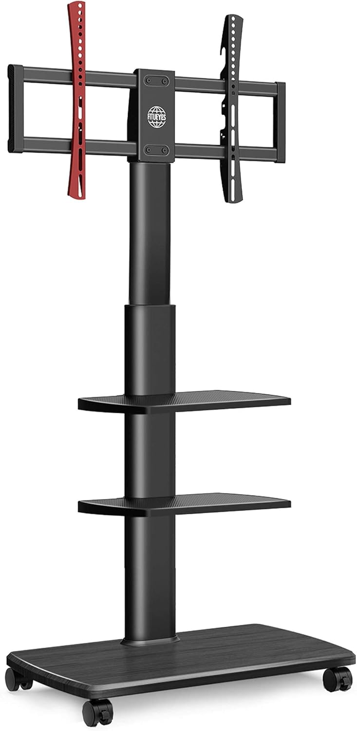 Black Rolling TV Stand for 32-65 Inch TVs Q661