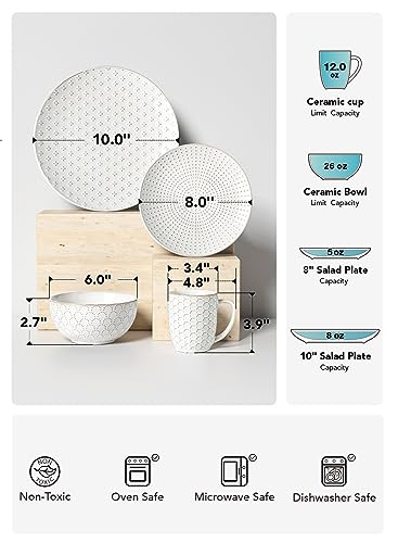 12 PCS Ceramic Dinnerware Set Arctic White D15861