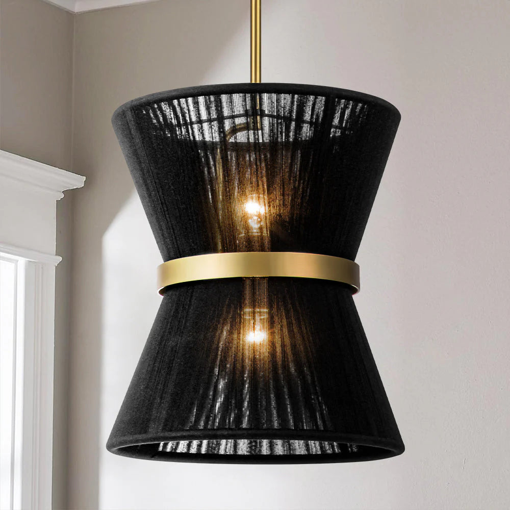 2-Light Single Drum Chandelier J46786