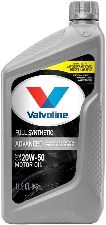 Advanced Full Synthetic SAE 20W-50 Motor Oil 1QT, Case of 6 J239628