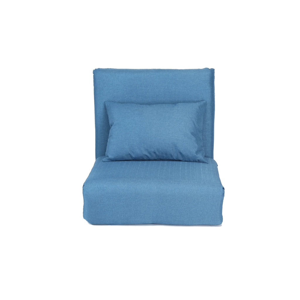 Blue Linen 5 Position Adjustable Convertible Floor Chair I281