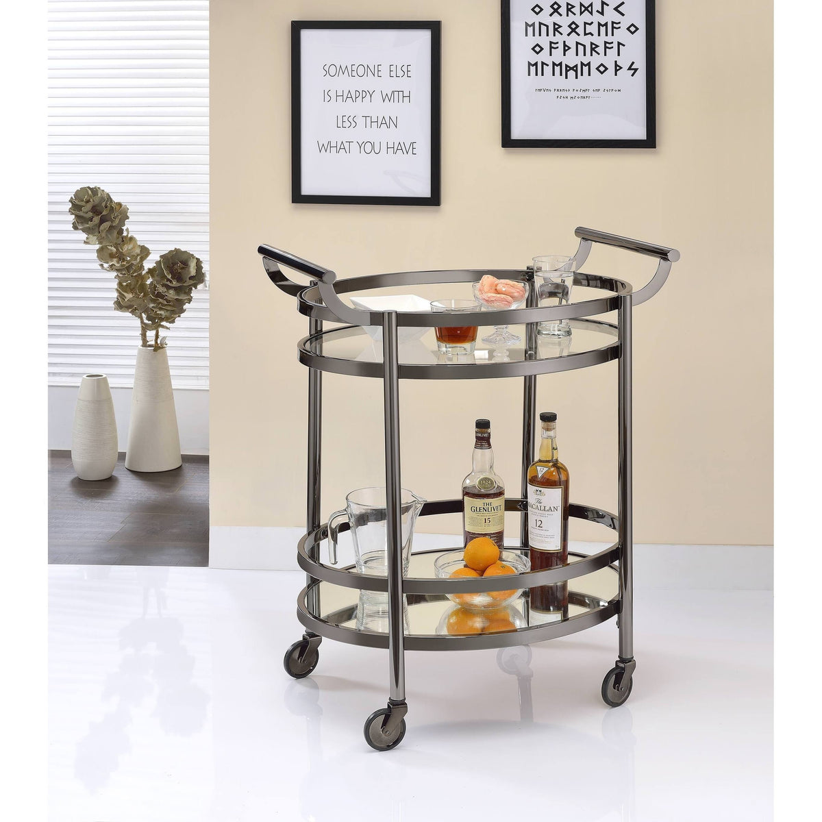 Clear Glass Serving Cart K686