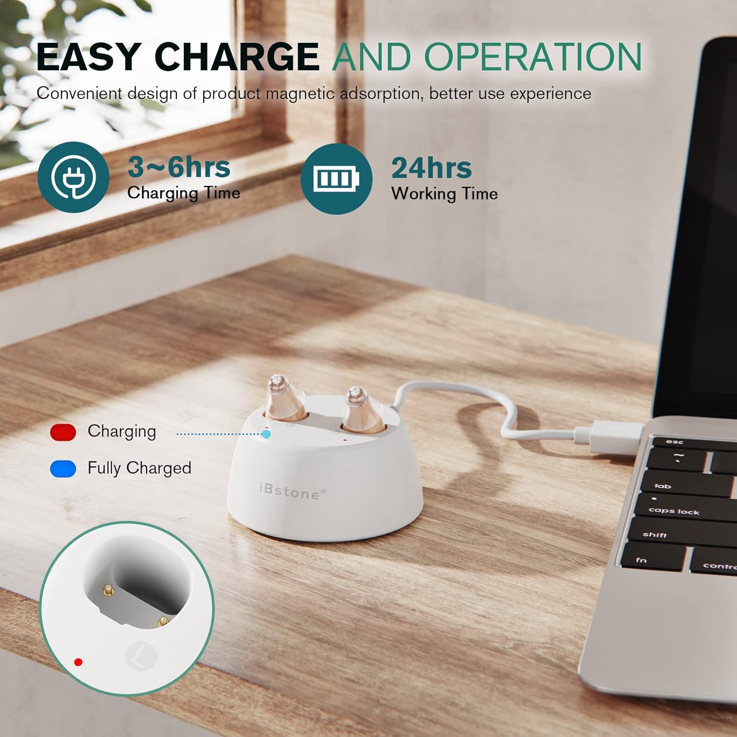 Beige Rechargeable Mini Completely-in-Canal Hearing Aid, Pair O151585