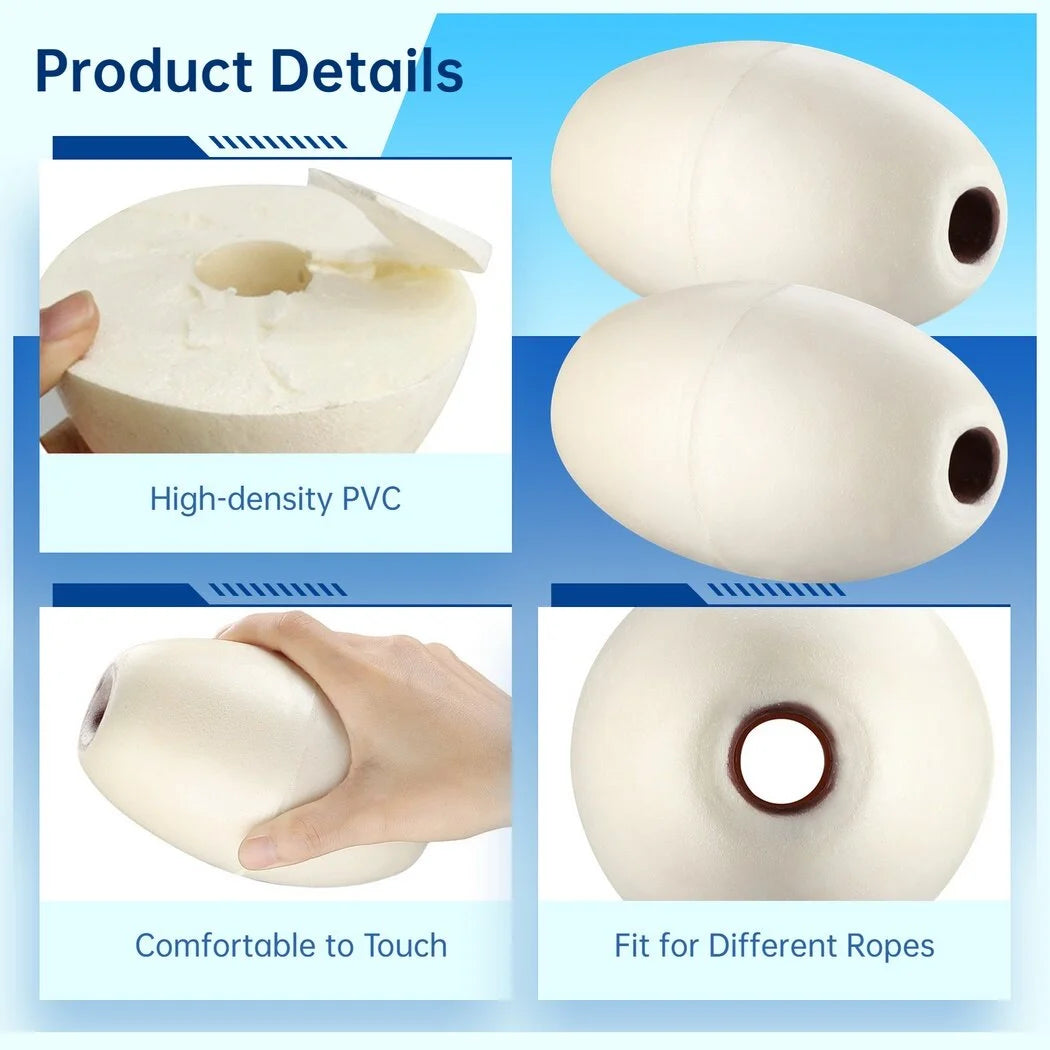 6 PCS Rope Float, 0.7” Hole, 3.5” x 5.5” Oval Water Float Y4588