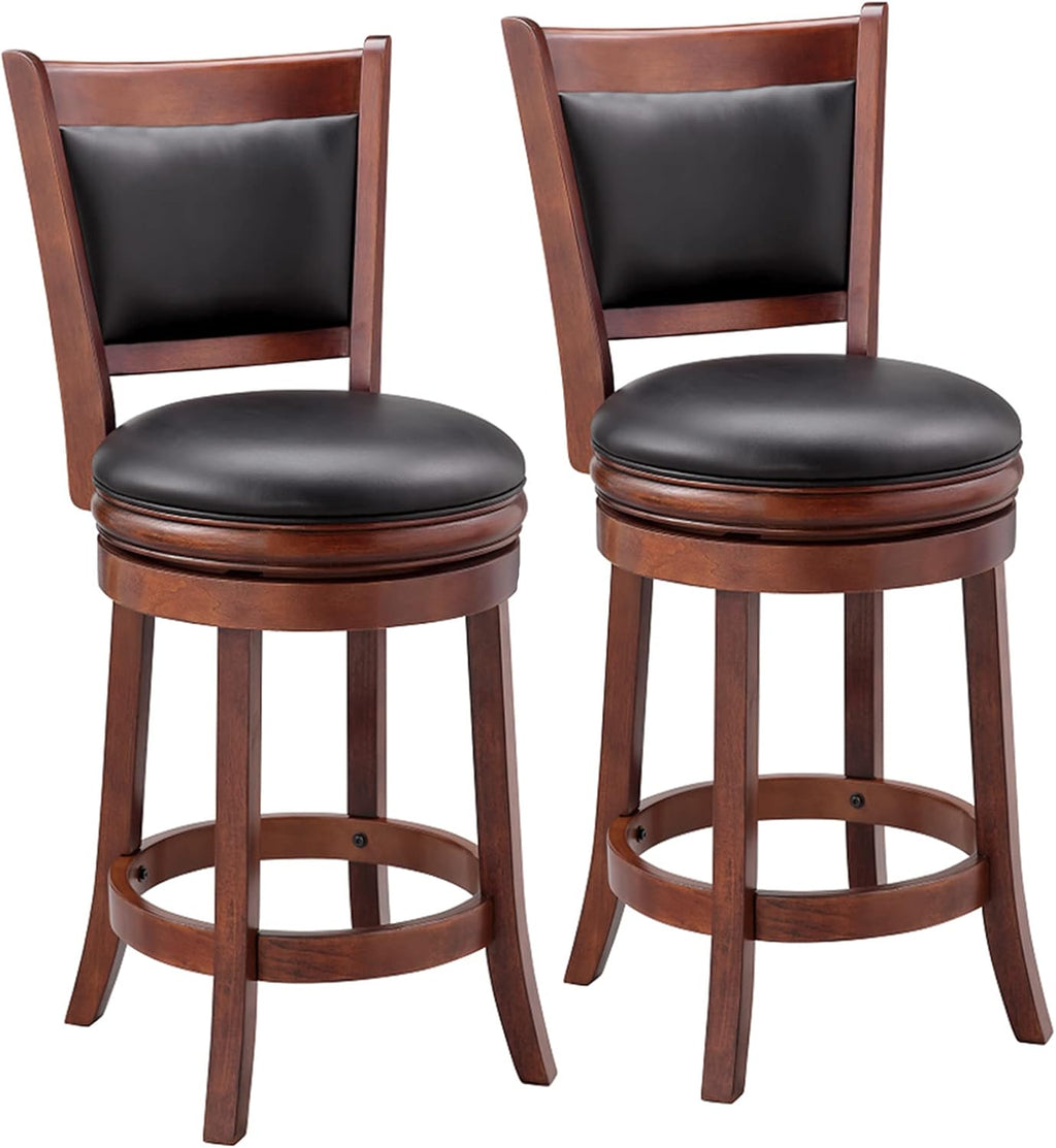 White Swivel Counter Height Barstool 24 Inch Seat Height Set of 1 B154172