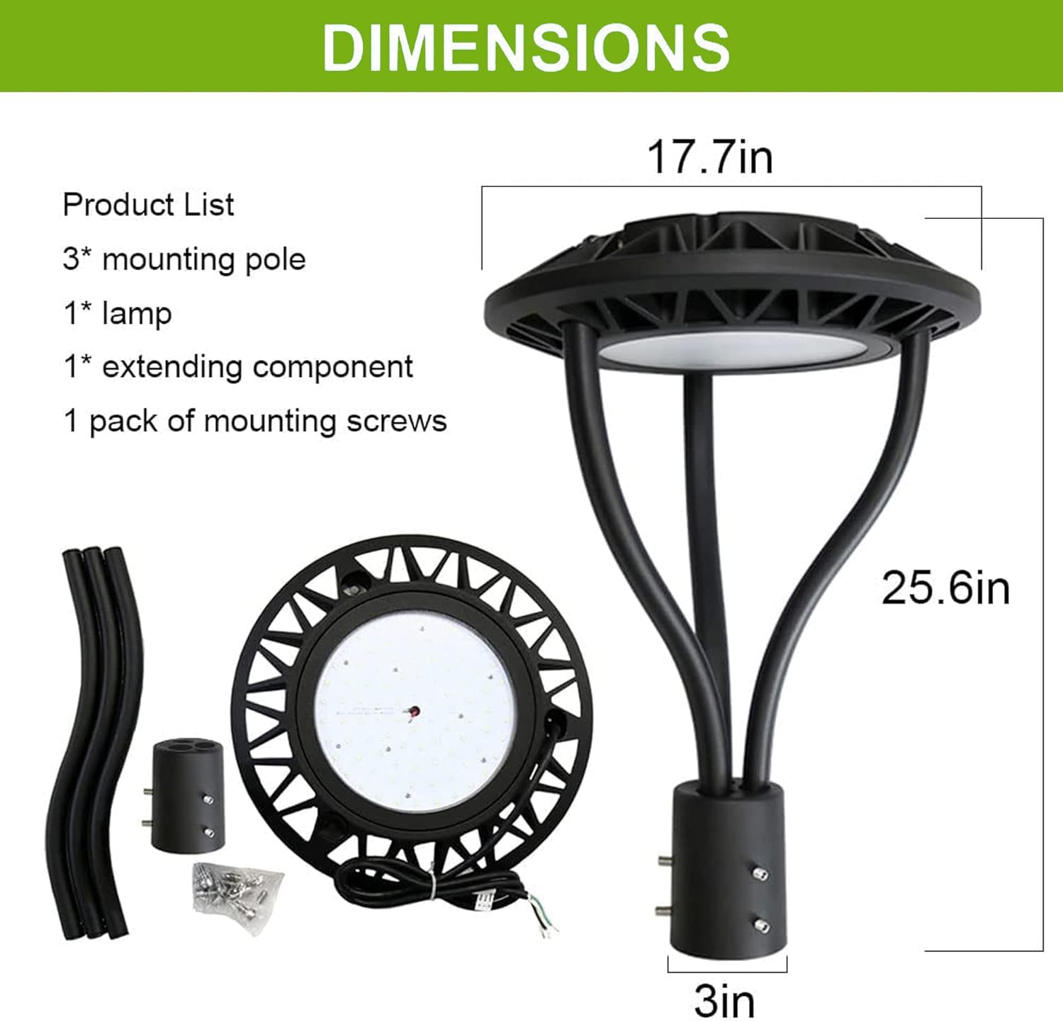 LED Circular Post Top Pole Light 100W 13000LM D72594