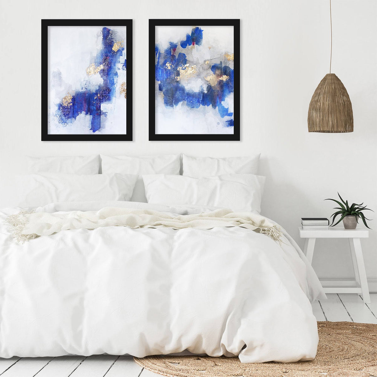 2 Piece Black Framed Print Set R38763
