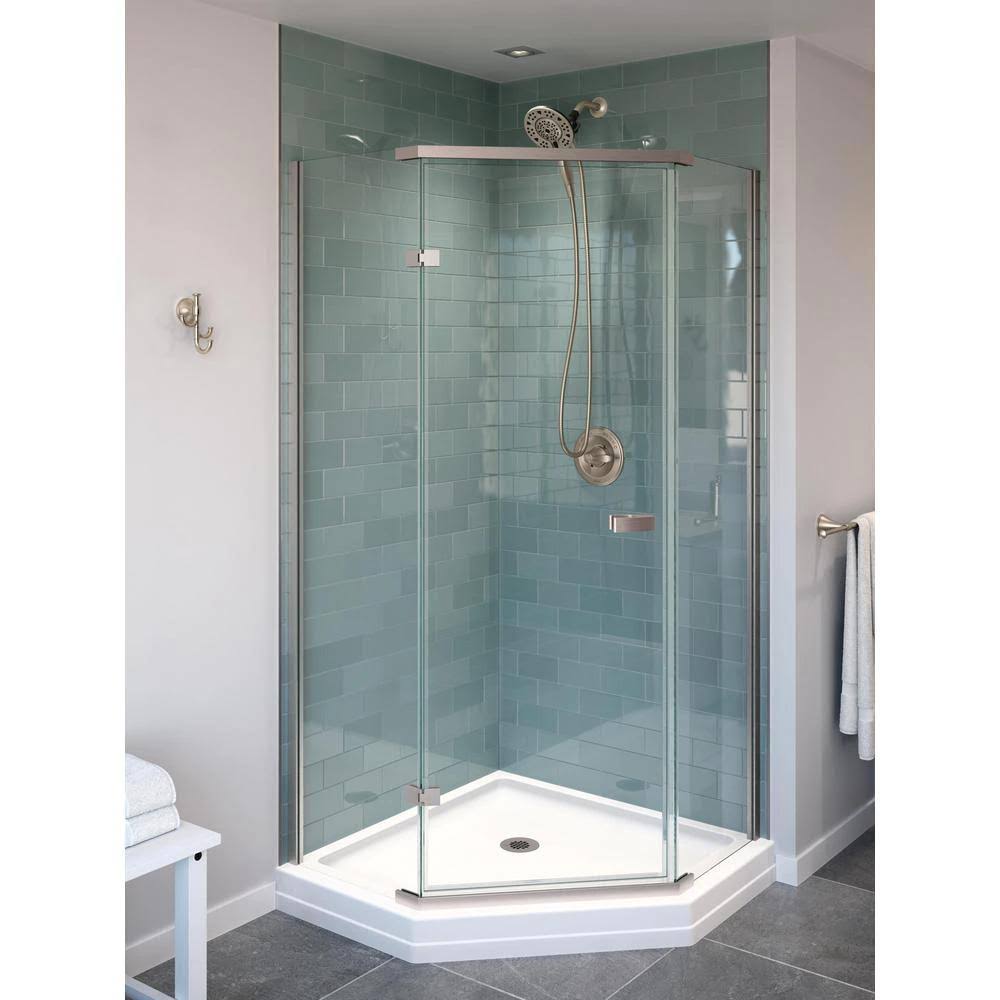 Stainless Frameless Neo-Angle Shower Kit I54808