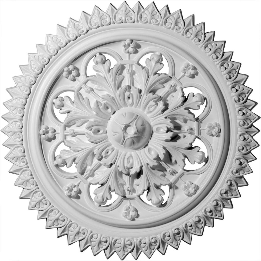 21 5/8x22OD x 2 1/2x22P Hand-Painted Brushed Mahogany Ceiling Medallion P8194