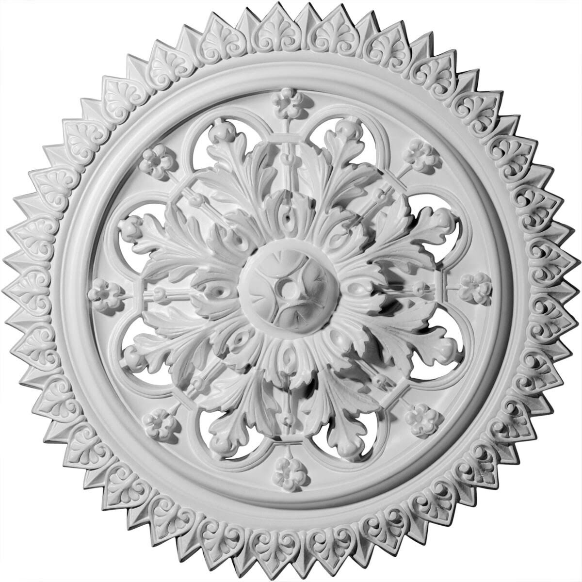 21 5/8x22OD x 2 1/2x22P Hand-Painted Brushed Mahogany Ceiling Medallion P8194