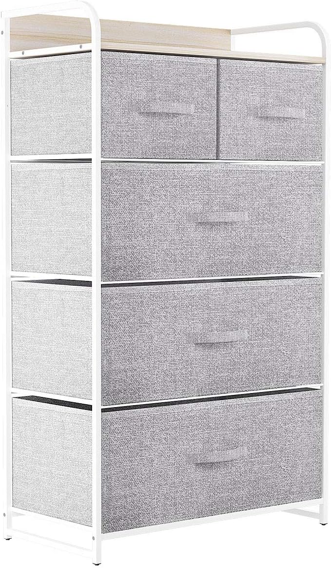 Fabric Dresser with 5 Drawers Dark Grey E123367