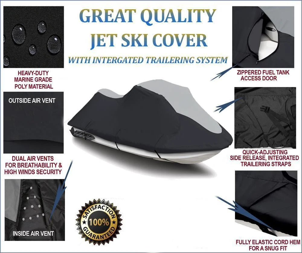 Black/Grey 2 Seater PWC JetSki Cover E663990