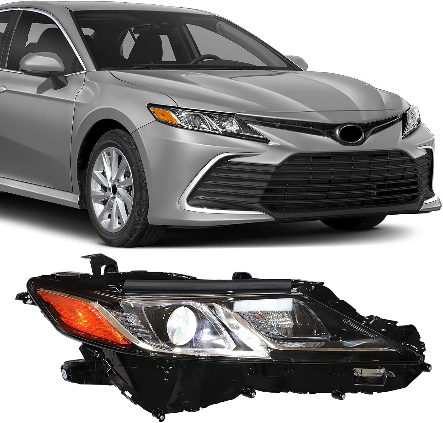Headlights Assembly for 2018-2021 Toyota Camry LE/SE, Passenger Side X4038