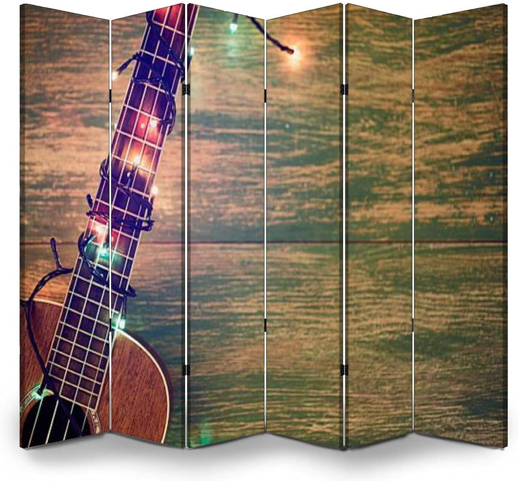 6 Panel Wood Folding Screen Room Divider P174