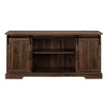 Dark Walnut Sliding Grooved Door TV Console L1180