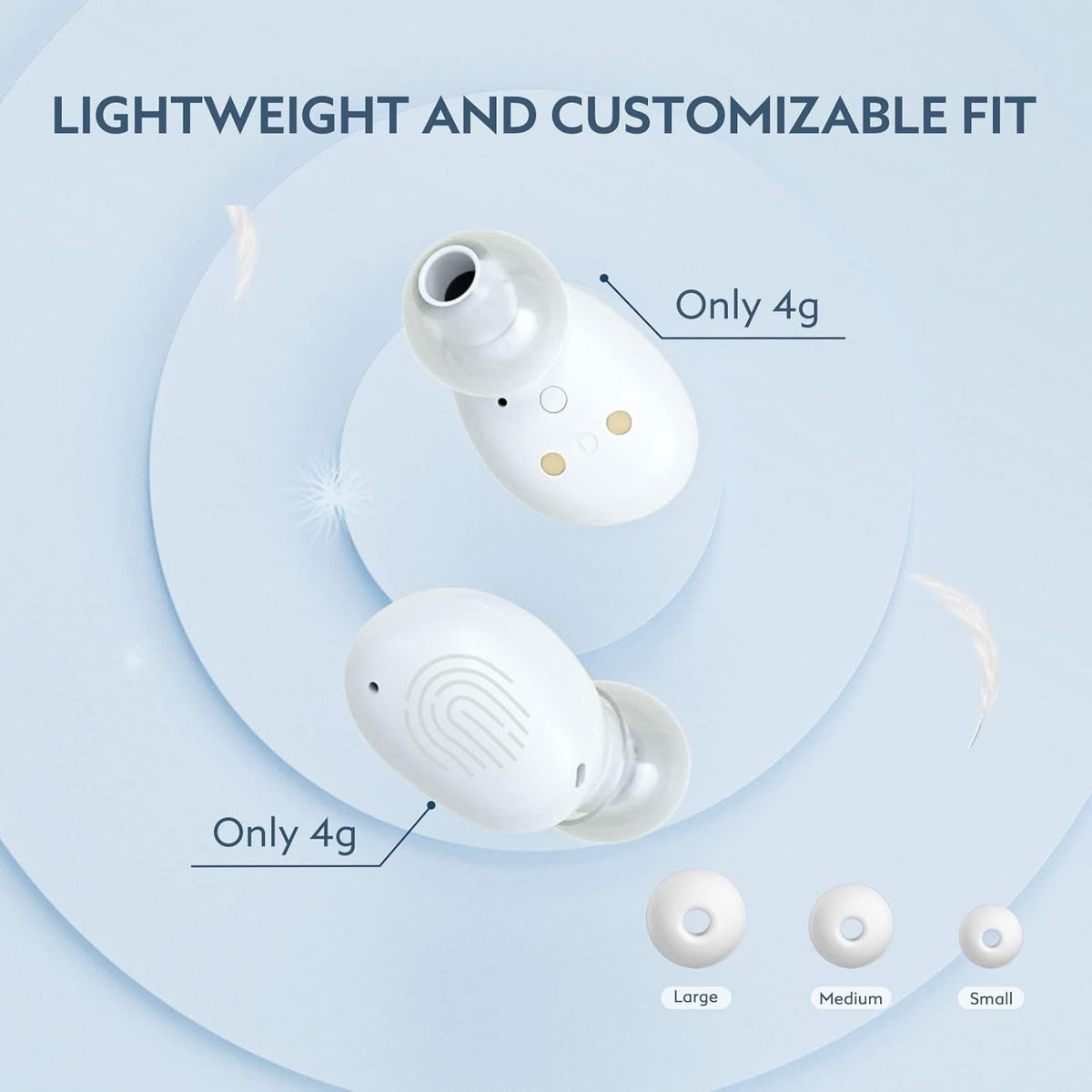 Wireless Earbuds Bluetooth 5.2 in-Ear Headphones with Built-in 4 mics IPX5 Pack of 2 G701