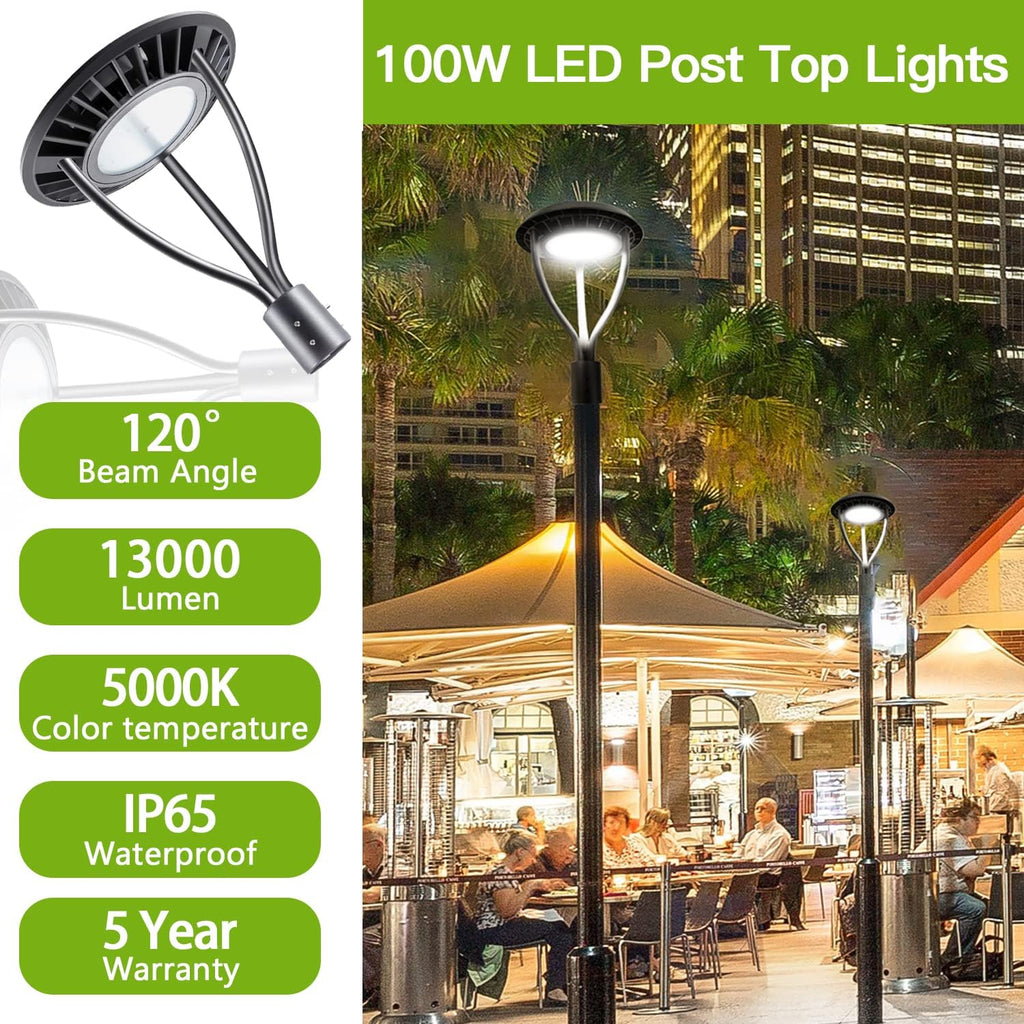 LED Circular Post Top Pole Light 100W 13000LM D72594
