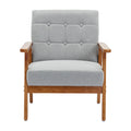 Accent Chairs Set of 2 with Side Table, Wood and Fabric Armchairs Y415360