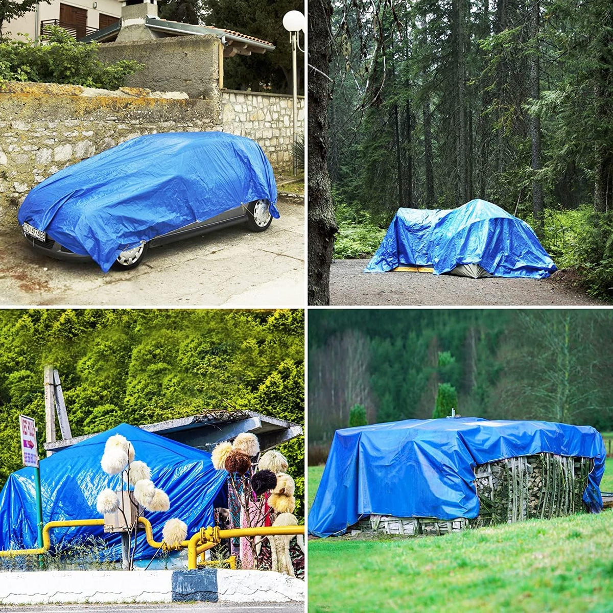 Blue Heavy Duty Waterproof 25x25 Tarpaulin with Metal Grommets D255787