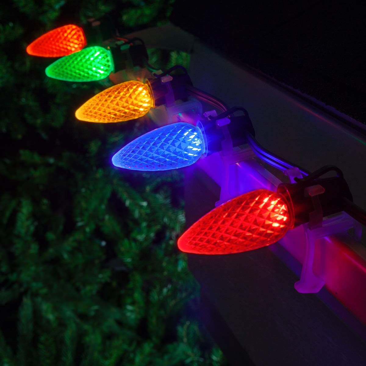 25 Lights Warm White LED Christmas Lights Green Wire Pack of 2 M57933