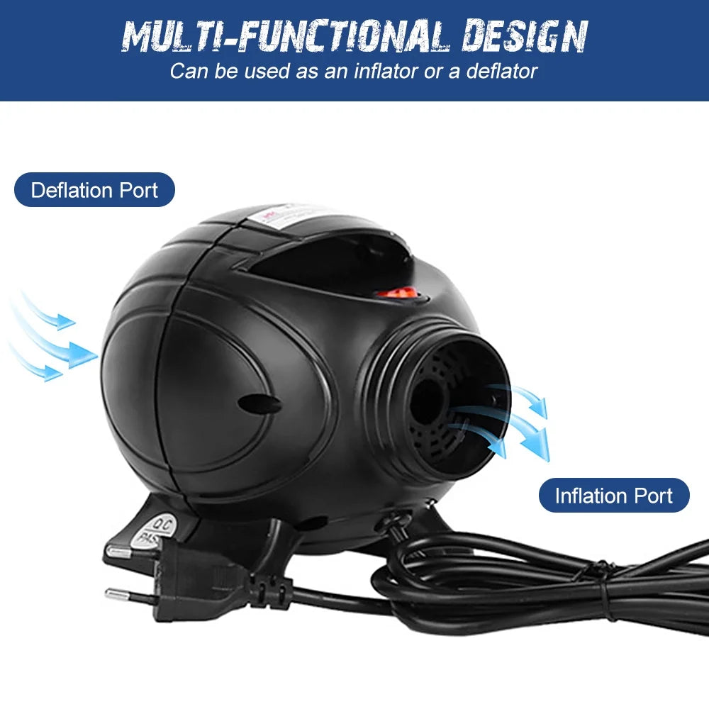 Portable 800W Electric Air Pump Inflator Deflator with 3 Nozzles D240528