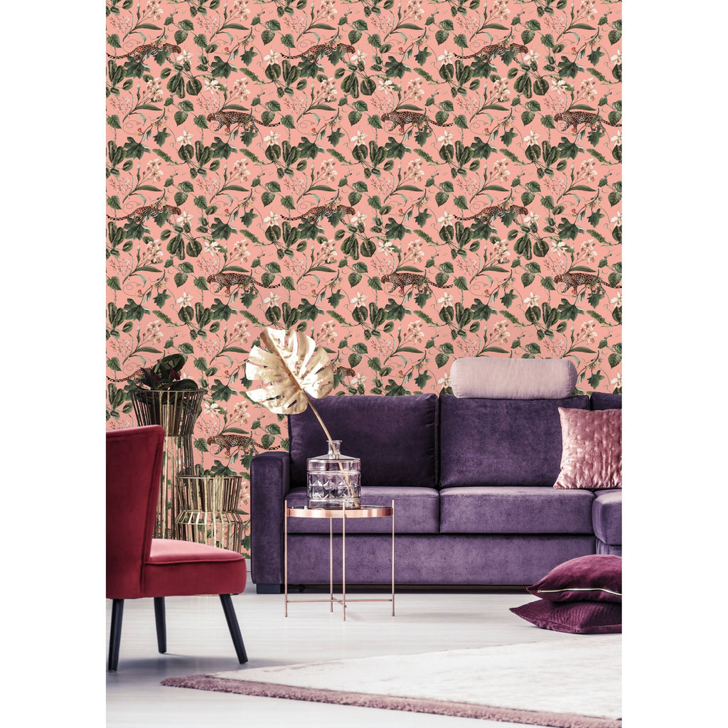 Retro Tropical Pattern Peel and Stick Wallpaper D1339