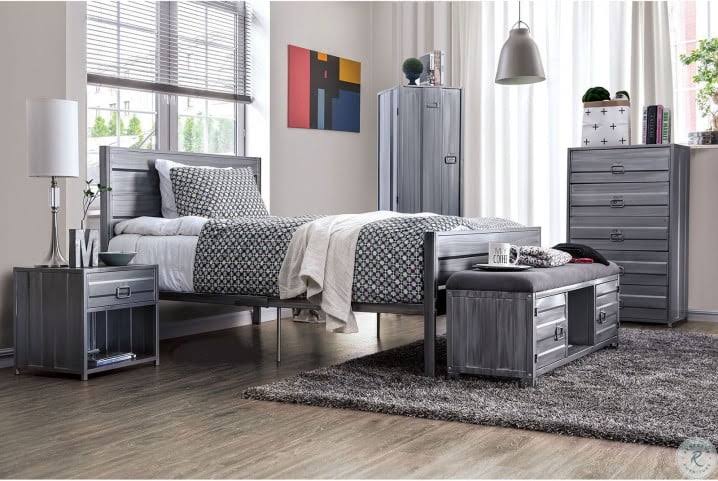 Brushed Silver Full Bed K1104