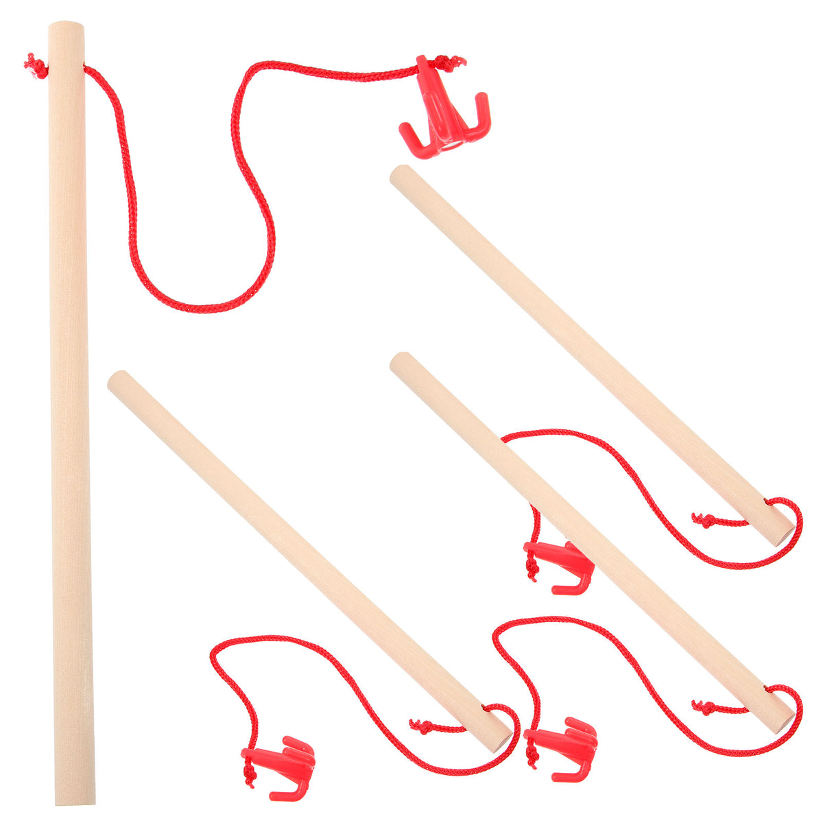 4pcs Wooden Magnetic Fishing Rod Toys L41399