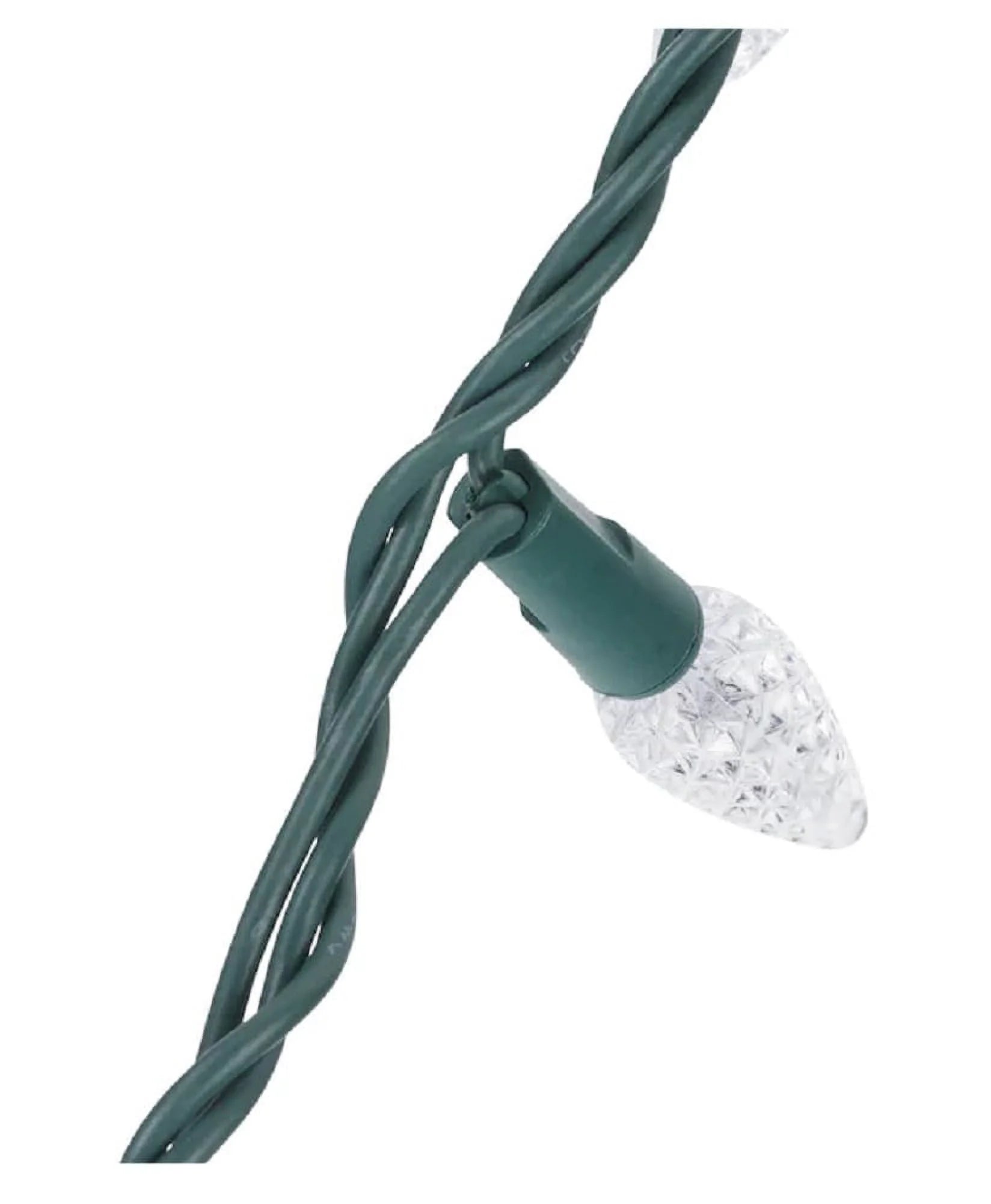 150 LED C-5 Warm White Lights with Green Wire 37.2 FT R107399