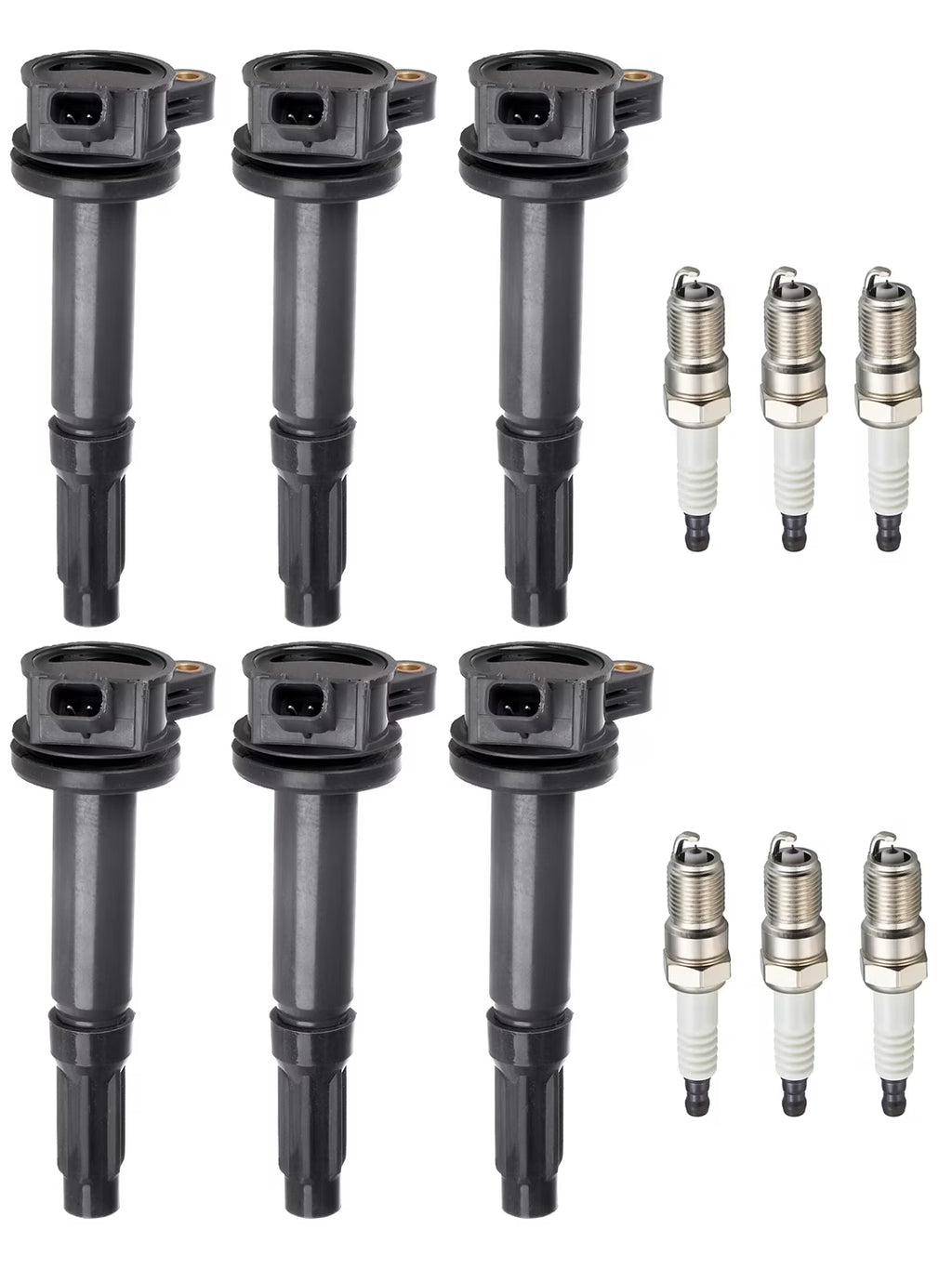 Set of 6 Ignition Coils & Spark Plugs for 2006 Lincoln Zephyr 3.0L V6 V45972